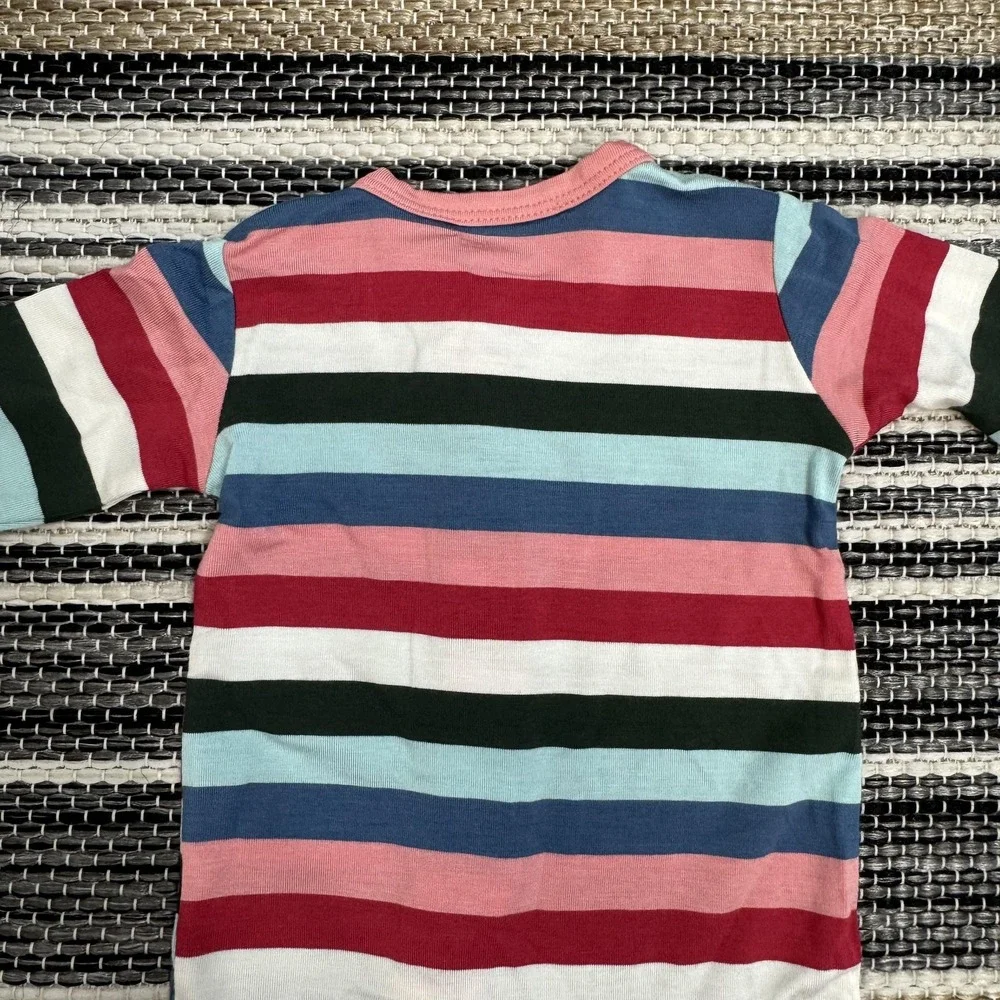 KicKee‎ Pants Footie with Snaps Baby Newborn Snowden Multi Stripe Bamboo FT176